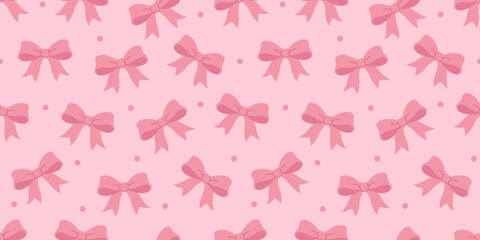 かわいいリボンのシームレスな背景画像。（Seamless background image of cute ribbons.）
