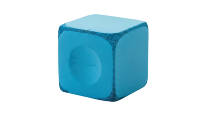 Turquoise Billiard Cue Chalk Cube isolated PNG with Transparent Background