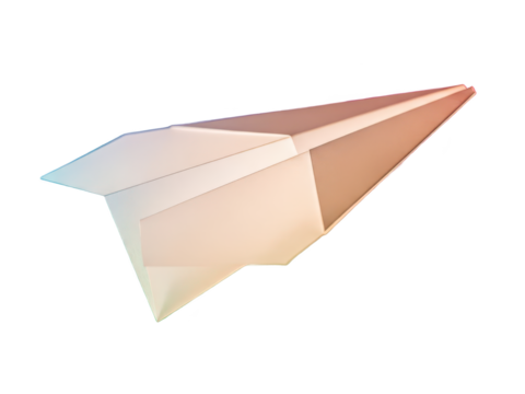 Colorful paper airplane isolated on transparent background - Powered by Adobe