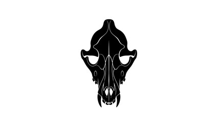Black silhouette of a boar skull on white background