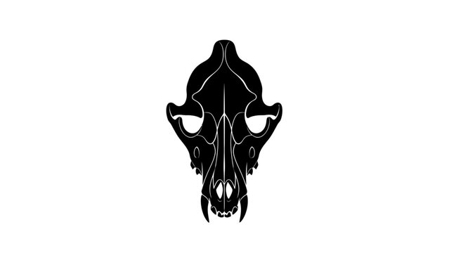 Black silhouette of a boar skull on white background