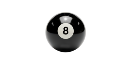 Isolated Black Number Eight Pool Ball isolated PNG with Transparent Background