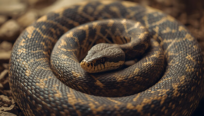 Obraz premium close up of a python ai