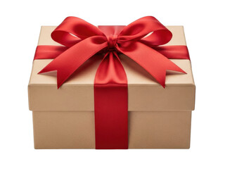Obraz premium Gift box with red ribbon isolated on transparent background