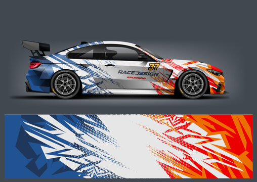 Car wrap livery design vector editable file.