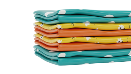 Stacked Folded Fabric with Patterns