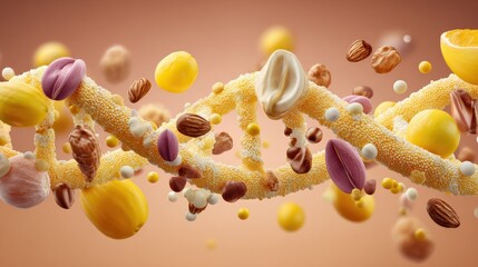 Custom Pet Nutrition Items and Unique Engraved Collars in a Vibrant Abstract Setting Highlighting the Latest Trends for 2026 Advertising