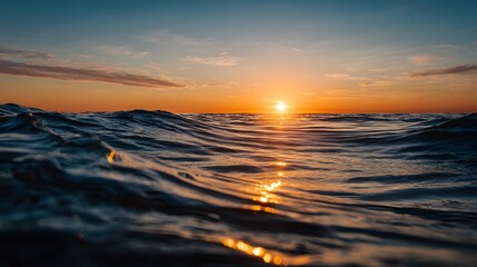 Calm Ocean Horizon At Sunrise Representing New Beginnings And Future Possibilities