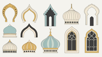 Collection of Islamic Architectural Elements and Decorative Accents