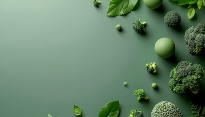 Environmental awareness background with organic green shapes
