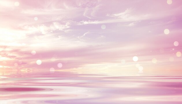 Soft romantic background with pastel pink gradient and subtle bokeh lights - Powered by Adobe