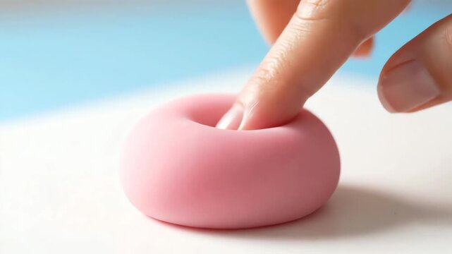 Mochi Squish Test - A Pink Desserts Resilience Under Pressure.