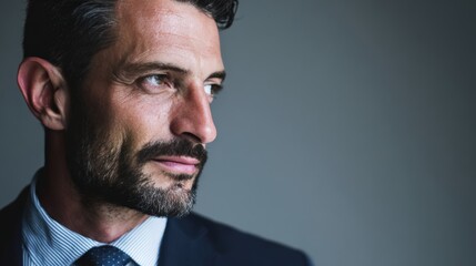 Fototapeta premium business man in suit, success, fashion, elegance, adult, shirt, formal, tie, professional, jacket, style, modern, gentleman, smart