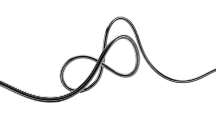 Abstract Loop of Shiny Black Cable