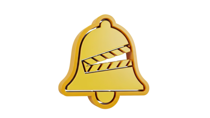 Golden Bell Icon with Clapperboard Inside