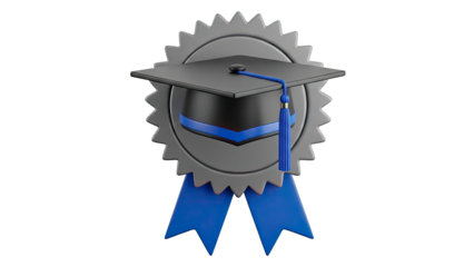 Graduation Cap with Award Ribbon