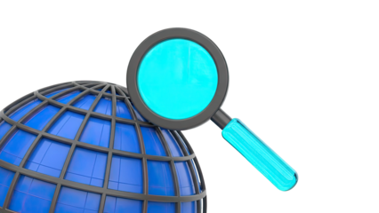 Magnifying Glass Over Globe