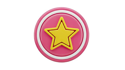 Obraz premium 3D Rendering of a Pink Circle with a Yellow Star Inside