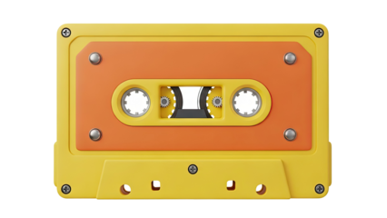 Yellow and Orange Cassette Tape
