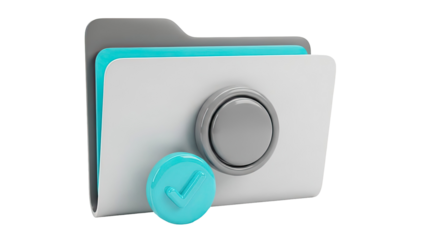 Folder Icon with Checkmark and Button