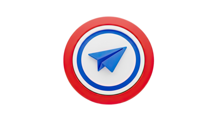 3D Rendering of Telegram Logo