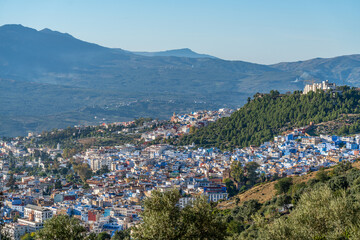 Obraz premium morocco panoramic view of the city of chefchaouen