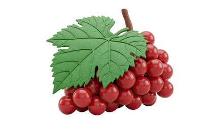 Fototapeta premium Red Grapes with Green Leaf