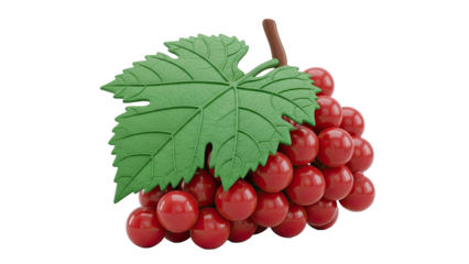 Red Grapes with Green Leaf