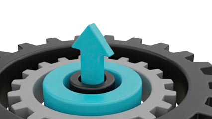 Gear Mechanism with Upward Arrow