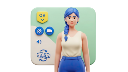 3D Avatar with Video Call Controls