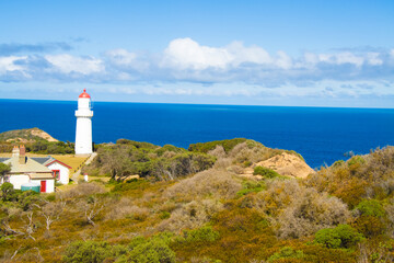 Cape Schanck Lighthouse rises above dramatic basalt cliffs on Victoria&rsquo;s Mornington Peninsula. Surrounded by wild ocean views, it&rsquo;s a striking coastal landmark with rich maritime heritage.