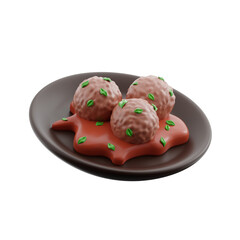 Meatballs with Sauce 3d illustration