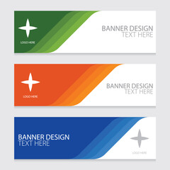 Green and orange abstract business banner set