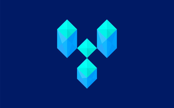 A luxurious and distinctive Y-shaped logo made from geometric shapes inspired by precious stones. The design is elegant, sophisticated and exclusive, ideal for high-end brands or premium services.