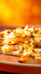 Fugazzeta pizza portion close up