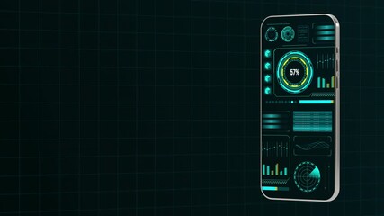 Smartphone interface showcasing advanced security metrics and cyber threat protection tools for mobile devices. - Powered by Adobe