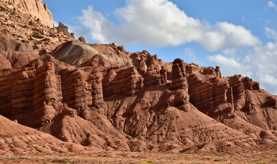 Orange rock formation at Capitol Reef National Park in Utah.   