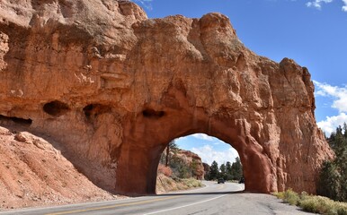 Red Arch Tunnel on Scenic Byway 12 near Bryce Canyon National Park in southern Utah.