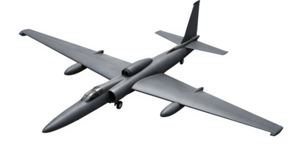 Hyper-Realistic U-2 Dragon Lady Reconnaissance Aircraft Isometric View