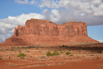 Landscape of Monument Valley in Arizona, showing the Saddleback Butte.