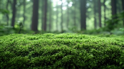 Fototapeta premium Lush forest floor covered in moss