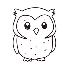 Fototapeta premium Cute Owl Smile Cartoon Coloring Page For Kids. coloring book