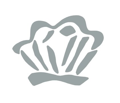 contemporary abstract sea shell logo in grey hint