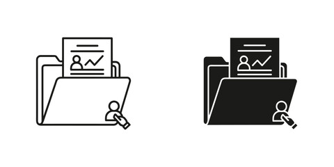 Open and Closed File Folders with Document open folder