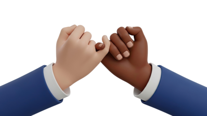 Interracial Pinky Swear Symbolizing Unity and Friendship