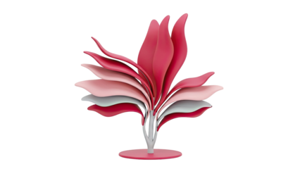 Abstract Red and Pink Layered Petal Sculpture