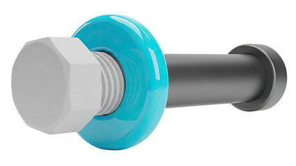 Bolt with Cyan Washer and Grey Tube