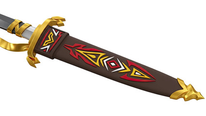 Fantasy Sword Scabbard with Tribal Design