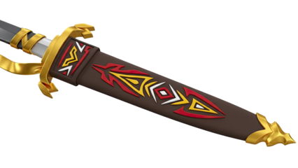 Fantasy Sword Scabbard with Tribal Design