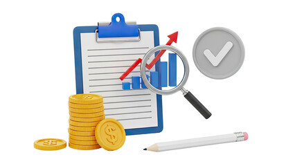 Financial analysis and growth concept